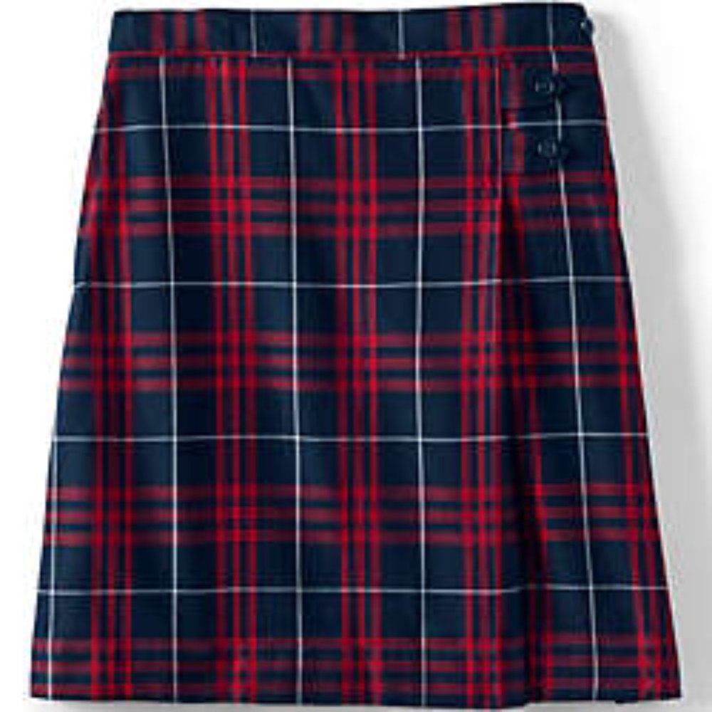 Lands End School Uniform Girls Plaid A-line Skirt Below the Knee, NWT